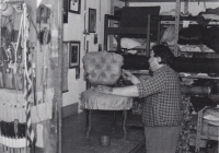 Vladislav Sloup, an upholstery master at the South Bohemian Theater in 1990