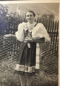in a traditional costume