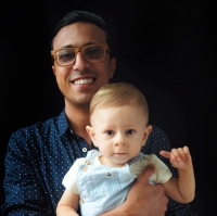 Kareem Taha with his son Alex in Brno 2019