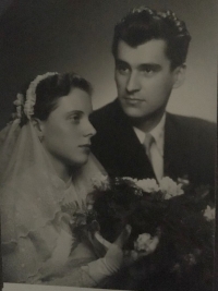 Milan and Milada Kejzlar, a wedding photo (Dec 31st 1954)