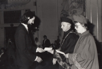 The graduating ceremony of Jan Havlíček in 1988