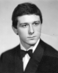 Vladimír Šiler on the photograph from graduation table of the secondary school in Znojmo in 1968