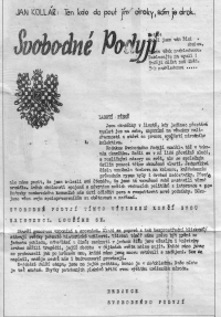 Poslední vydání samizdatu Svobodné Podyjí po okupaci Československa v roce 1968