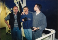 Na dovolené s přáteli, zleva Jiří Razskazov, Pavel Dobeš a Miroslav Antl, Skotsko, 2000