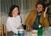 Jiří Razskazov with his wife, Pardubice, 1992