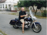 Jiří Razskazov on the dream motorbike, Pardubice, 1995