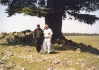 With a shepherd in the lands of cedar trees in the central High Atlas, Morrocco, 2000 