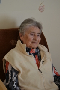 Marie Jiroušková při natáčení 