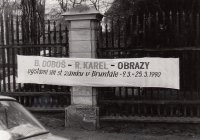 První porevoluční výstava Romana Karla na zámku v Bruntále s Bolkem Dobošem (Zlaté Hory)