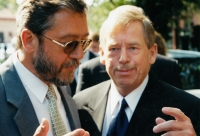 With Václav Havel during the campaign to the Senate in 2000