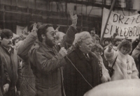 Demonstration in Litoměřice in November 1989
(ZB and JUDr. Malíř, a communist mayor of Litoměřice)