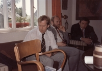 Václav Havel in the parish of Chotiněves in 1990
