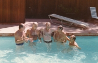 Bar Kochba po letech, otec druhý zprava, setkání v Kalifornii, 90. léta