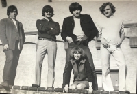 with his wife and band