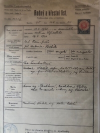 Witness' father's birth certificate