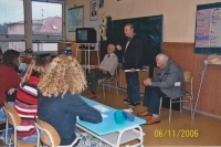 Zdeněk Tuček was an active member of the Confederation of Political Prisoners and depicted first-hand persecution and Příbram camps for high school students (first photo on right) in November 2006