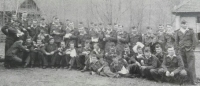 Emil Doboš, unidentified, in a group photo of PTP members
