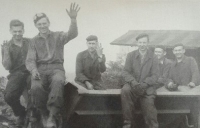 Emil Doboš in PTP workwear, probably the first from the left
