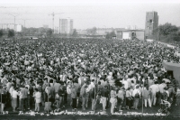 May Day manifestation through the eyes of Jiří Hrdina, Ostrava-Vítkovice, mid-1980s