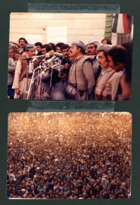 Z rodinného alba, Abdul Rahman Ghassemlou řeční na demonstracích v iráckém Kurdistánu, 1979 a 1980
