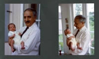 From a family album, Abdul Rahman Ghassemlou with his five-week-old grandson, Stockholm, June 1989