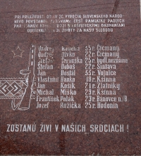 Memorial of dead partisans in Cicmany