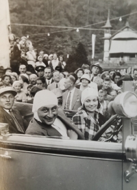 Parents Felix and Anči Rotter in Rožnov at car races