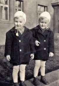 Jan and Josef on Dvořáková Street, 1951