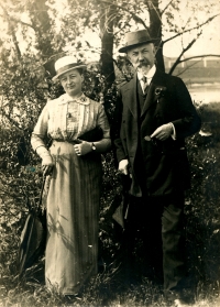 Marie and Josef Souček - grandfather with grandmother, June 1914
