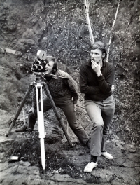 Jan a Josef při natáčení filmu Je to tak těžké, 1971
