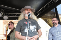 Eight year of a festival of southern and blues music Southern Rock Blues Kolín, Dalibor Mierva in the middle.  Kolín in 2019