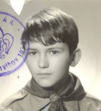 Dalibor Mierva - a photo from a Bohumín Scout membership card, 1969