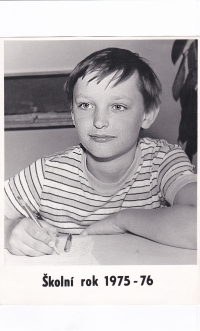 Jiří Voráč na školní fotografii, 1975
