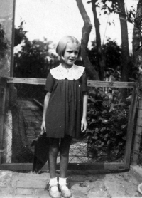 Milada Nováková in 1943, first day of school