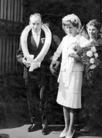 Wedding photograph of Milada and Jiří Novák. 1964
