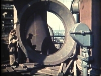 Stavba Nové huti Klementa Gottwalda v Ostravě v roce 1958