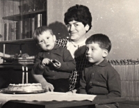 With her nephews, 1965
