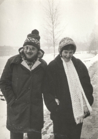 Mrs and Mr Hrudka in Bohuslavice nad Metují in the 1980s 