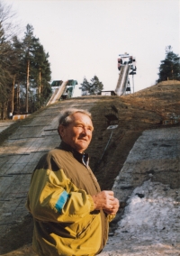 At the ski jump Mostec in Slovenia, 1993