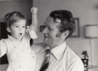 With his granddaughter, the end of 1970s