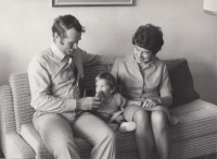 With his wife Vlasta and a granddaughter, the end of 1970s