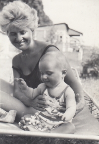 Monika Němcová with her mother 1967