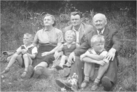 Grandparents Pospíšils, his father and brothers