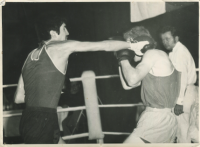 Tibor Puha (right) during the match.