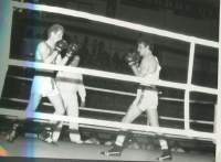 Tibor Puha (on the left) during the match.