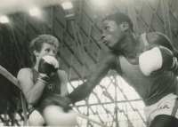 Tibor Puha (on the left) during a match