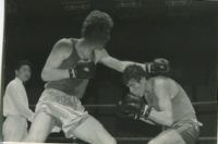 Tibor Puha (left) during the match.