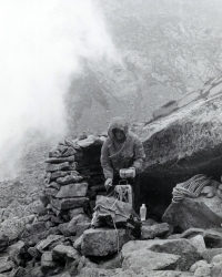 Bivakování ve Zlomiskové dolině, Vysoké Tatry, polovina 70. let