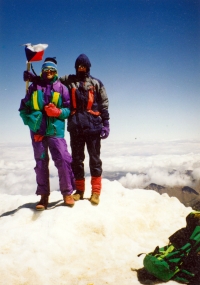 Jiří Kráčalík (vlevo) na marockém vrcholu Jebel Toubkal, kolem roku 2000