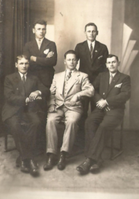 Jaroslav Vokráčka (standing on the left) with his siblings